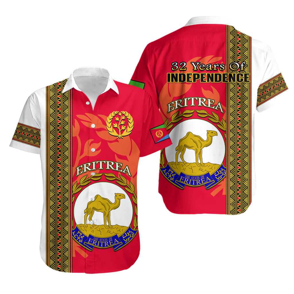 Eritrea Hawaiian Shirt African Pattern Happy Independence Day Version White - Wonder Print Shop