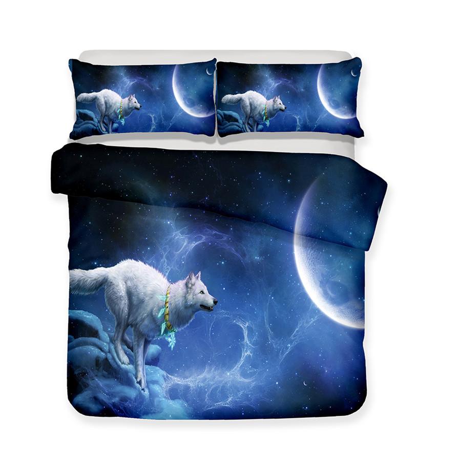 Wolf Under Moonlight Native American Bedding Set LT10 - Wonder Print Shop