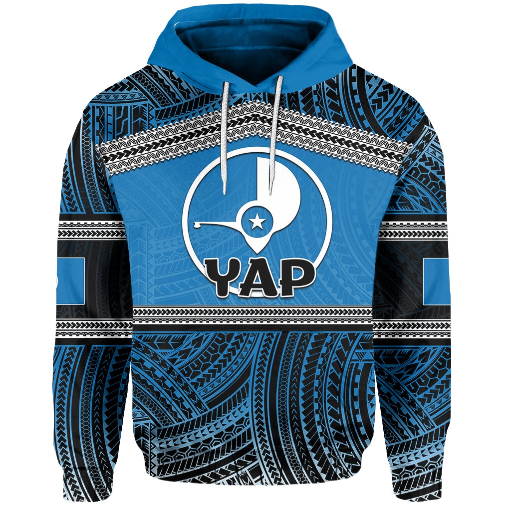 Custom Yap Hoodie Polynesian Patterns LT6 - Wonder Print Shop
