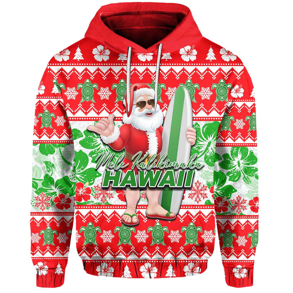 Hawaii Mele Kalikimaka Christmas Hoodie Cool Santa Claus LT6 - Wonder Print Shop