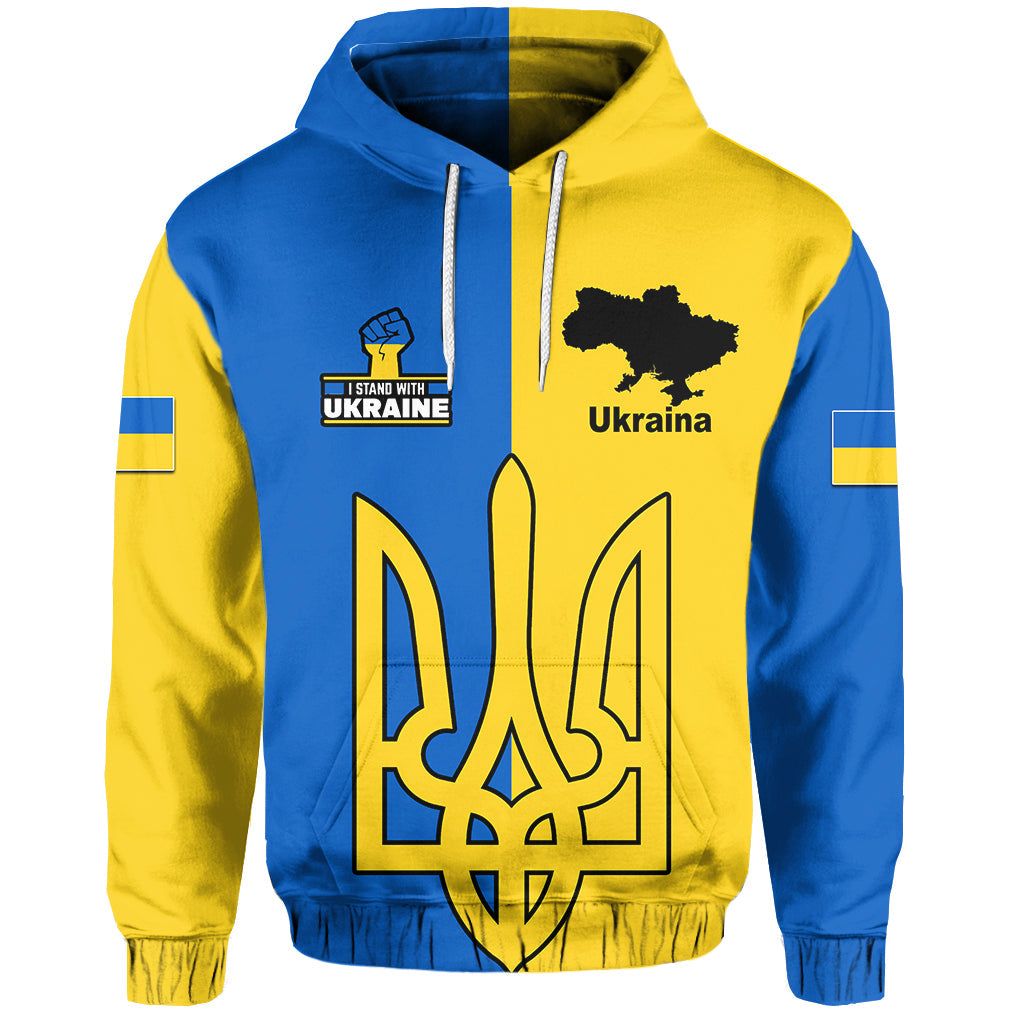 Custom Ukraine Hoodie Stand With Ukraine Flag Style LT6 - Wonder Print Shop
