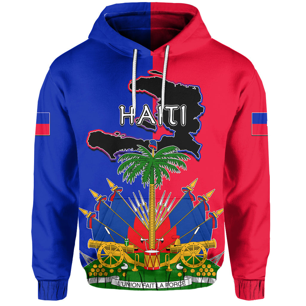 Custom Haiti Hoodie Flag Style LT6 - Wonder Print Shop