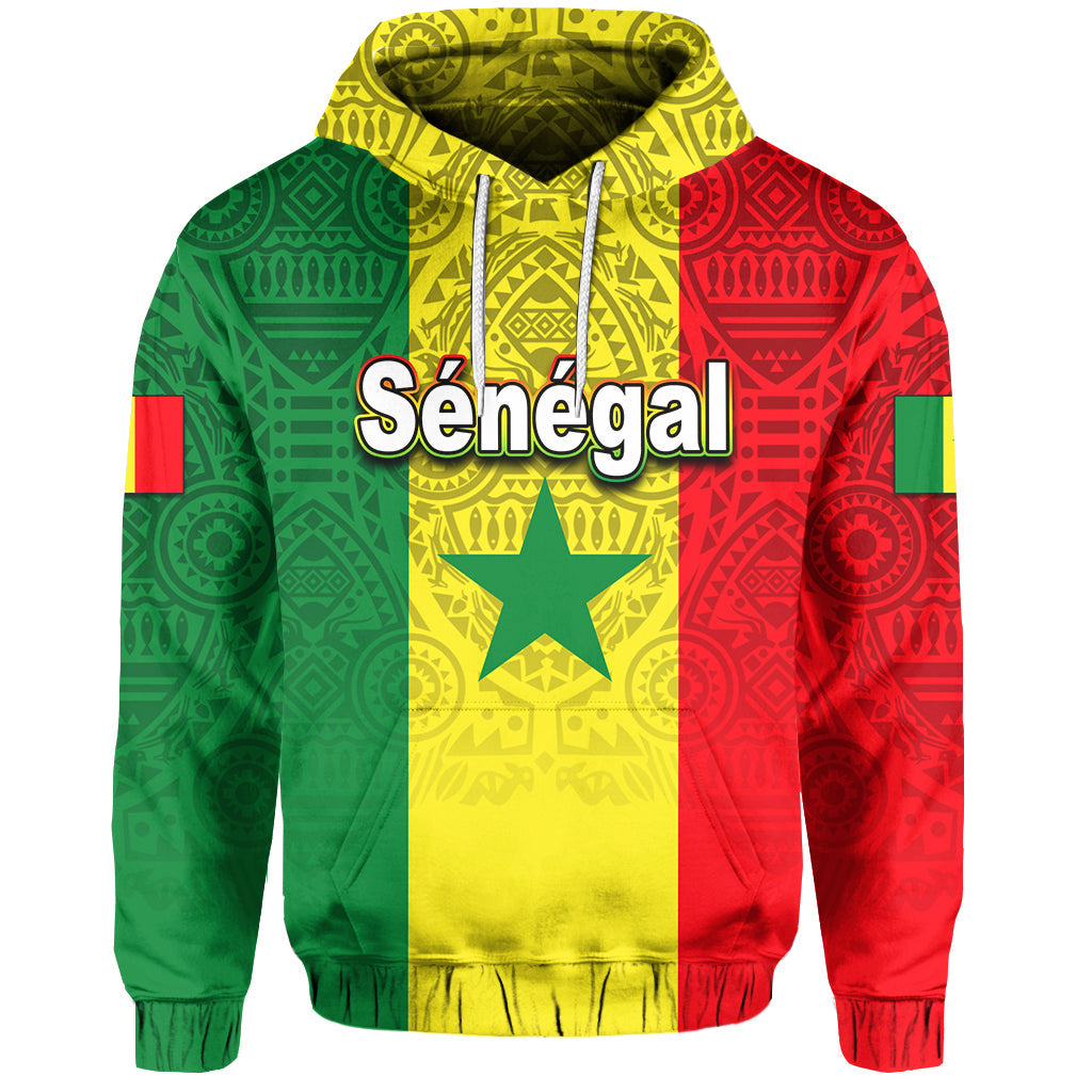 Senegal Independence Day Hoodie African Pattens LT6 - Wonder Print Shop