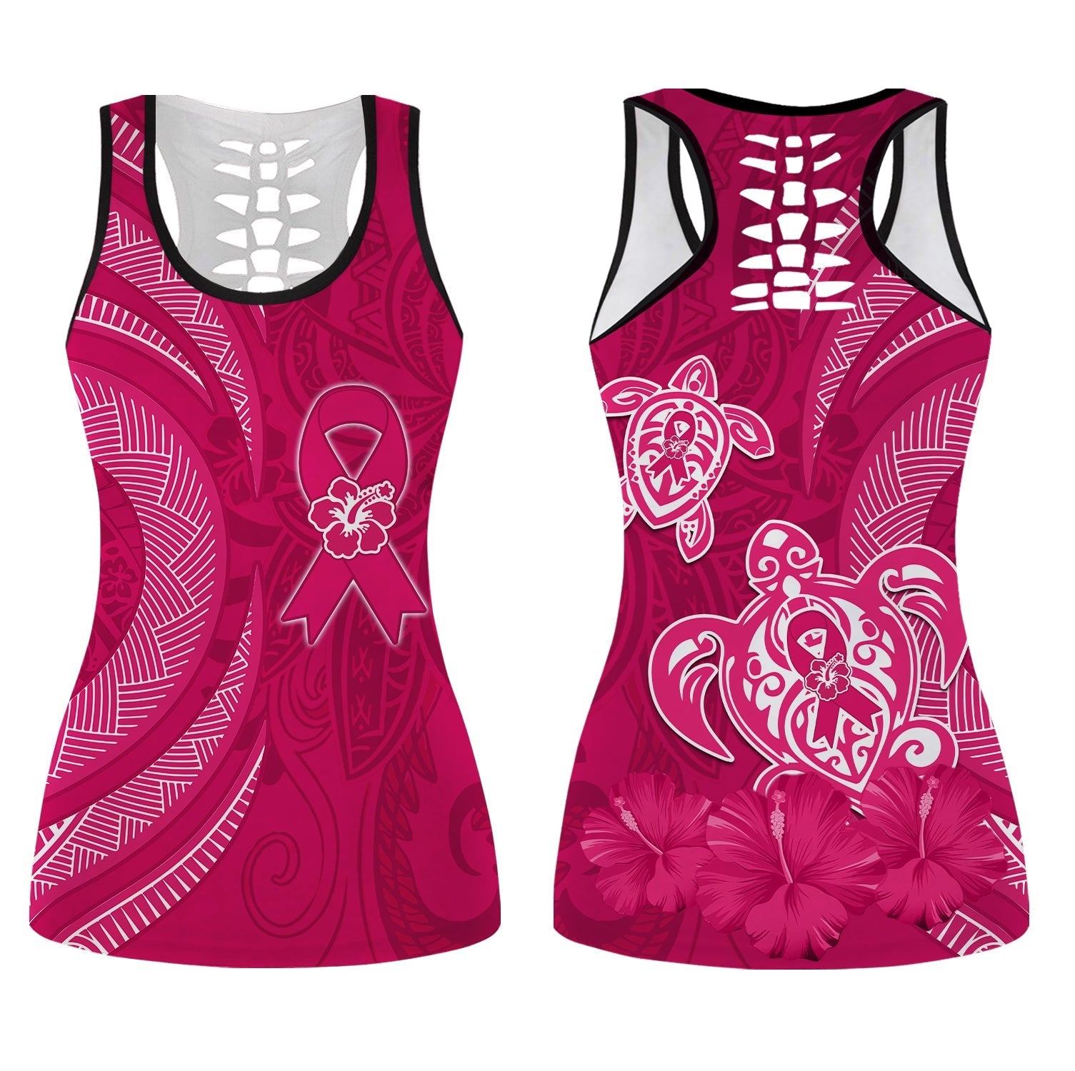 breast-cancer-awareness-hollow-tank-top-hibiscus-polynesian-no-one-fights-alone