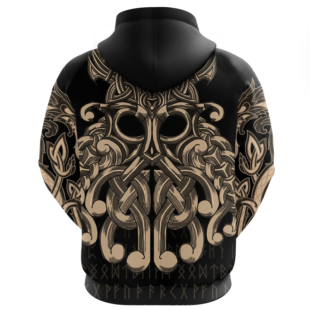 Viking Zip Hoodie Chest Tattoo All Over Print RLT12 - Wonder Print Shop