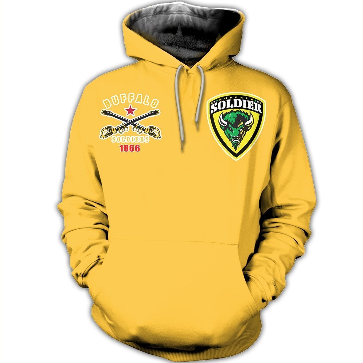 African Hoodie Buffalo Soldiers Simple Pullover Hoodie - Wonder Print Shop