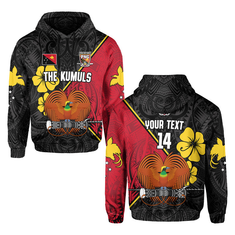 Custom The Kumuls PNG Hoodie Papua New Guinea Polynesian Dynamic Style Black - Wonder Print Shop