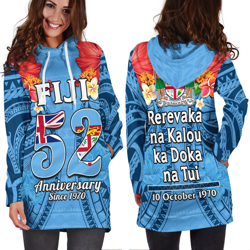 Fiji 1970 Hoodie Dress Happy 52 Years Independence Anniversary - Wonder Print Shop