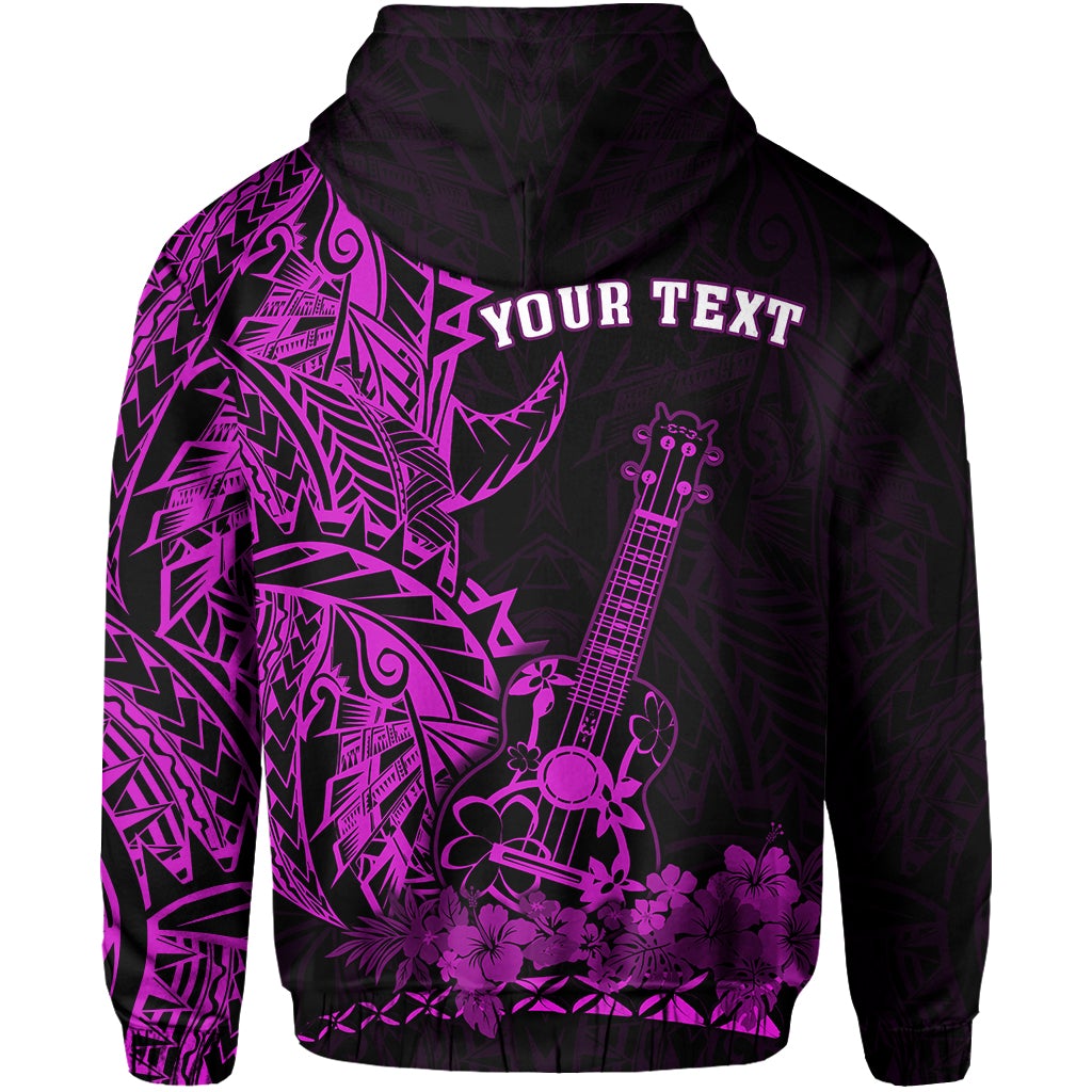 Custom Hawaii Polynesian Zip Hoodie Ukulele Purple LT13 - Wonder Print Shop