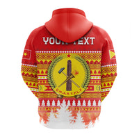 Tigray Custom Zip Hoodie Merry Christmas Mix African Pattern LT13 - Wonder Print Shop