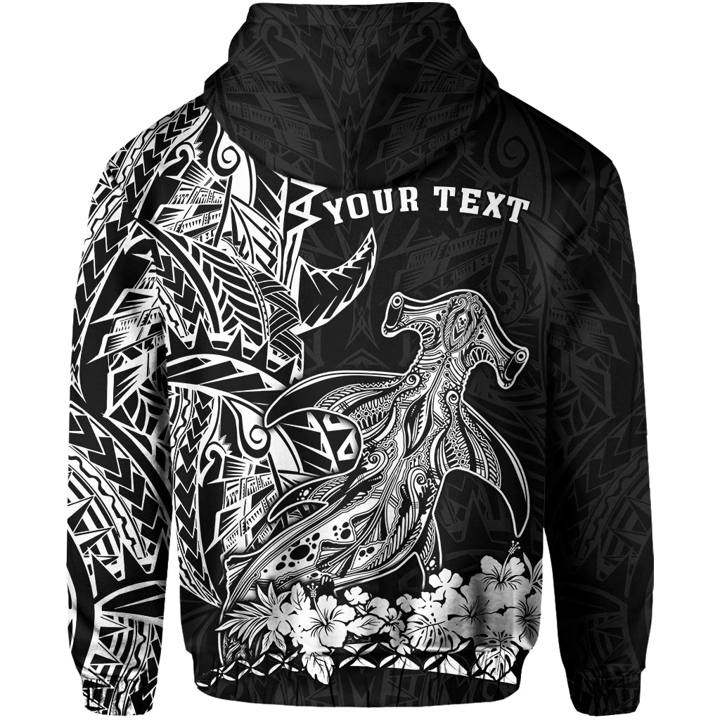 Custom Hawaii Polynesian Zip Hoodie Wild Hammerhead Sharks LT13 - Wonder Print Shop