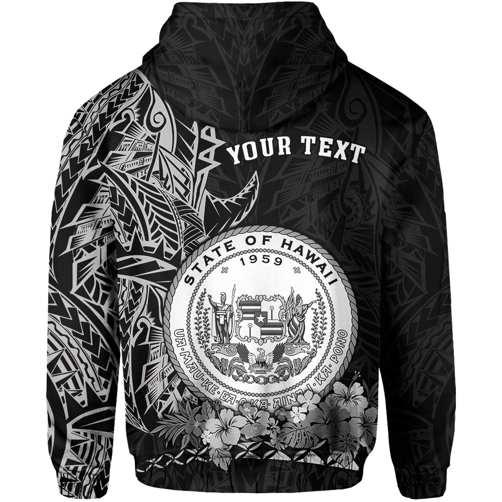 Custom Hawaiian Polynesian Zip Hoodie White Seal of Hawaii LT13 - Wonder Print Shop