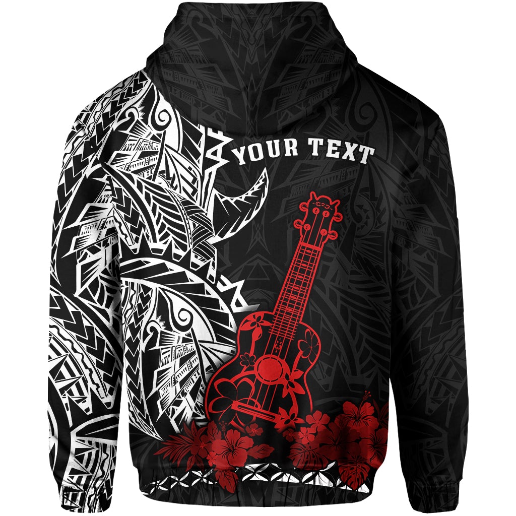 Custom Hawaii Polynesian Zip Hoodie Red Ukulele LT13 - Wonder Print Shop