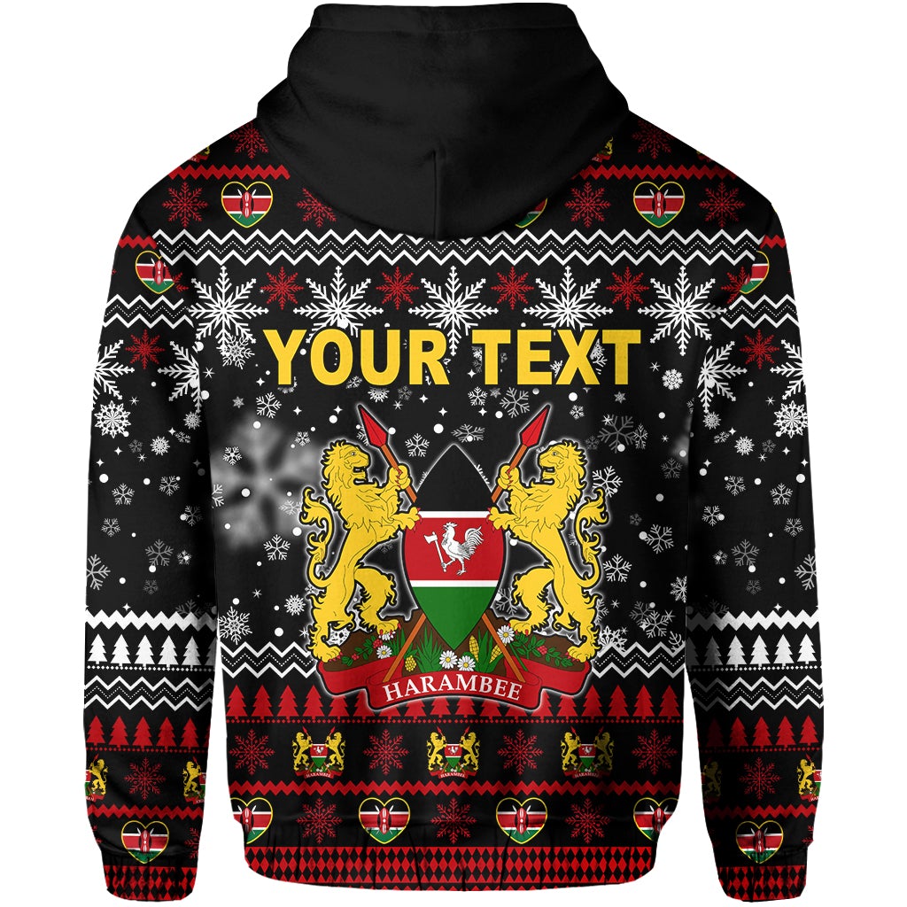 Kenya Christmas Personalized Hoodie Shield mix African Pattern LT13 - Wonder Print Shop