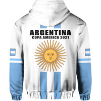 Argentina Zip Hoodie Copa America 2021 LT13 - Wonder Print Shop