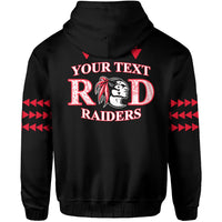Custom Red Raiders Zip Hoodie Kahuku School LT13 - Wonder Print Shop