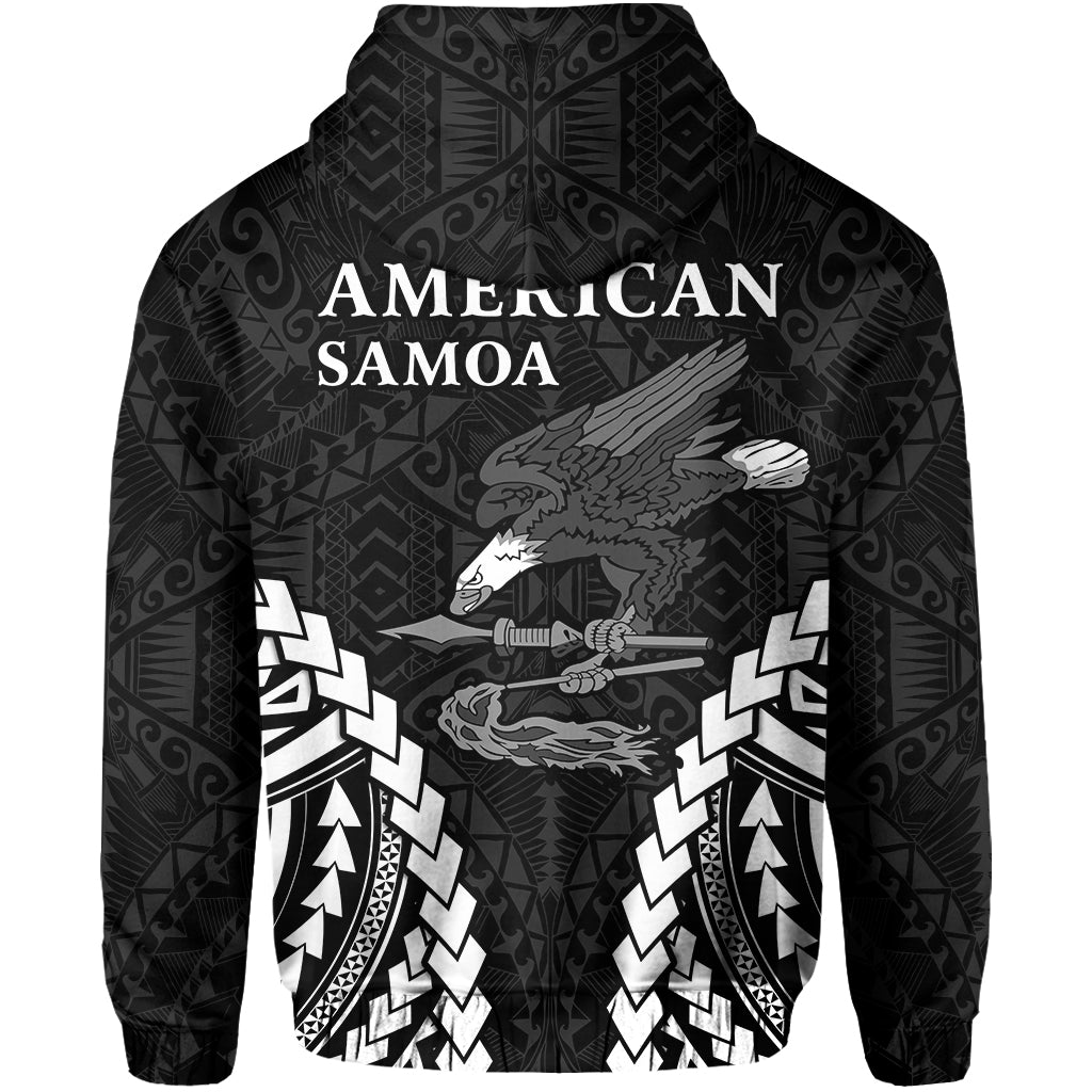American Samoa Zip Hoodie Eagle mix Polynesian LT13 - Wonder Print Shop