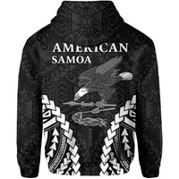 American Samoa Zip Hoodie Eagle mix Polynesian LT13 - Wonder Print Shop