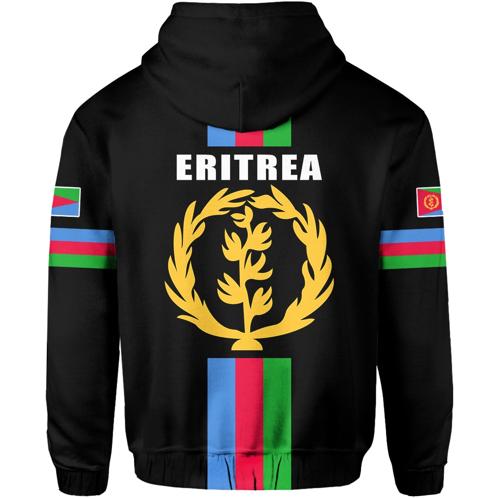 Eritrea Hoodie Striped Version Black LT13 - Wonder Print Shop