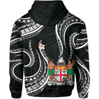 Custom Fiji Hoodie Coat Of Arms Polynesian mix Coconut Pattern LT13 - Wonder Print Shop