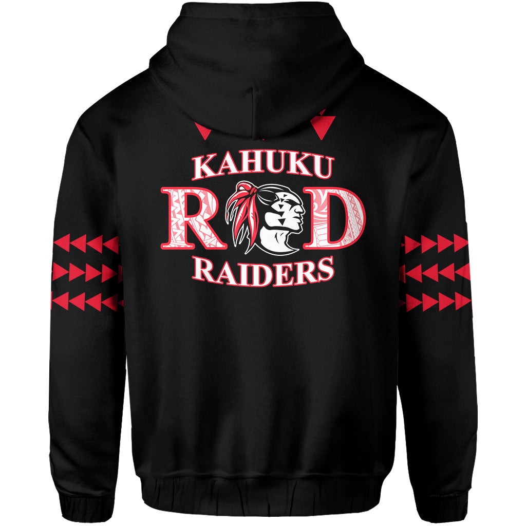 Red Raiders Zip Hoodie Kahuku School LT13 - Wonder Print Shop