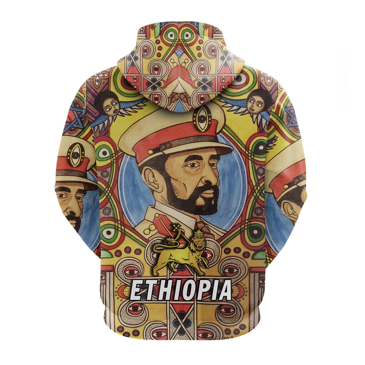 Ethiopia Zip Hoodie Haile Selassie I LT13 - Wonder Print Shop