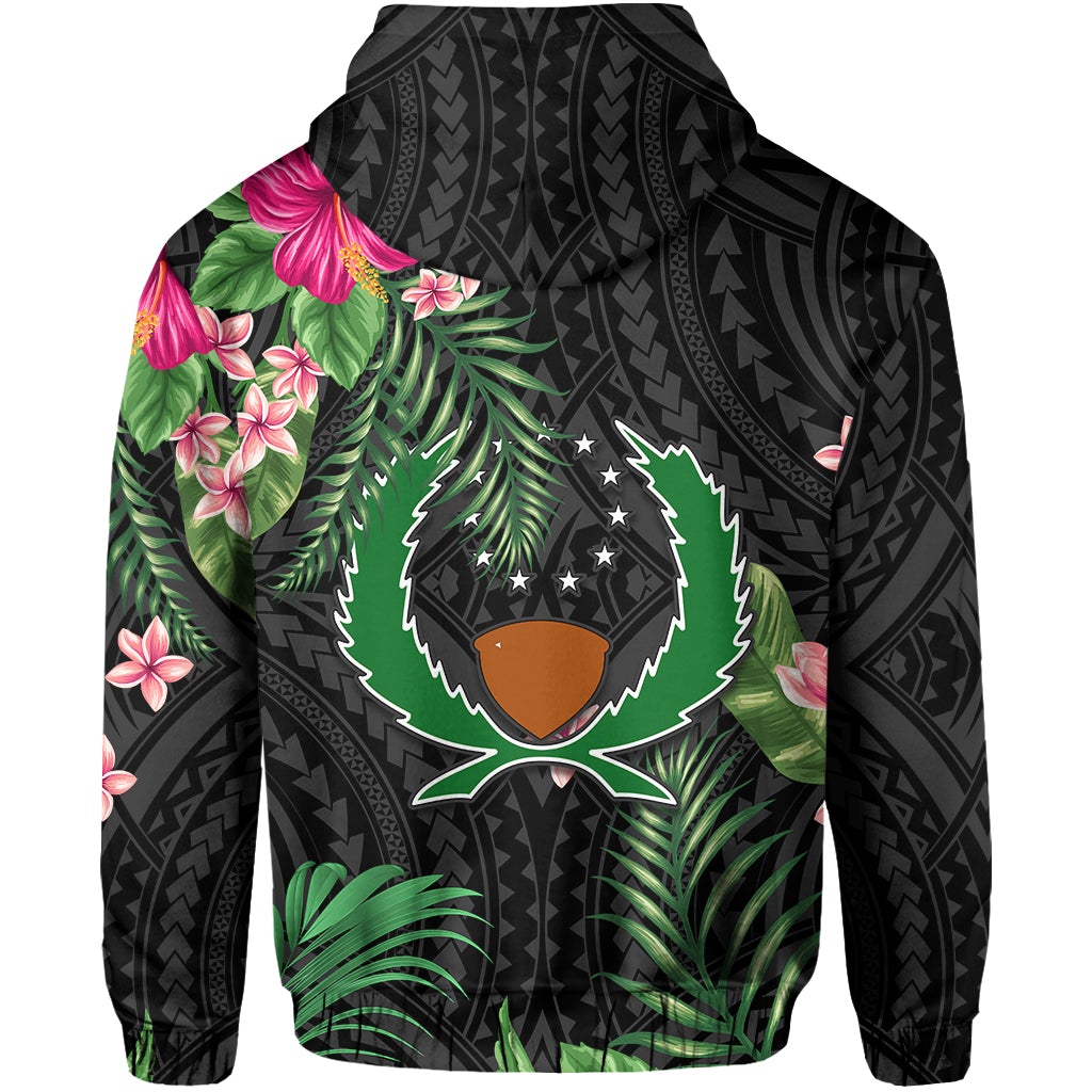 Custom Pohnpei Micronesia Hoodie Tropical Flowers LT13 - Wonder Print Shop