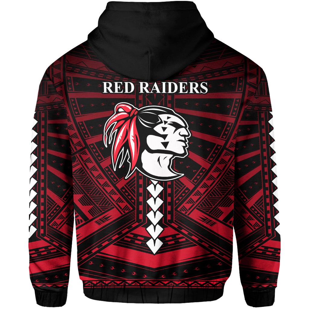 Polynesian Red Raiders Hoodie Kahuku Hawaii School LT13 - Wonder Print Shop