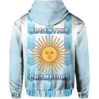 Argentina Football Zip Hoodie Argentina Champions LT13 - Wonder Print Shop