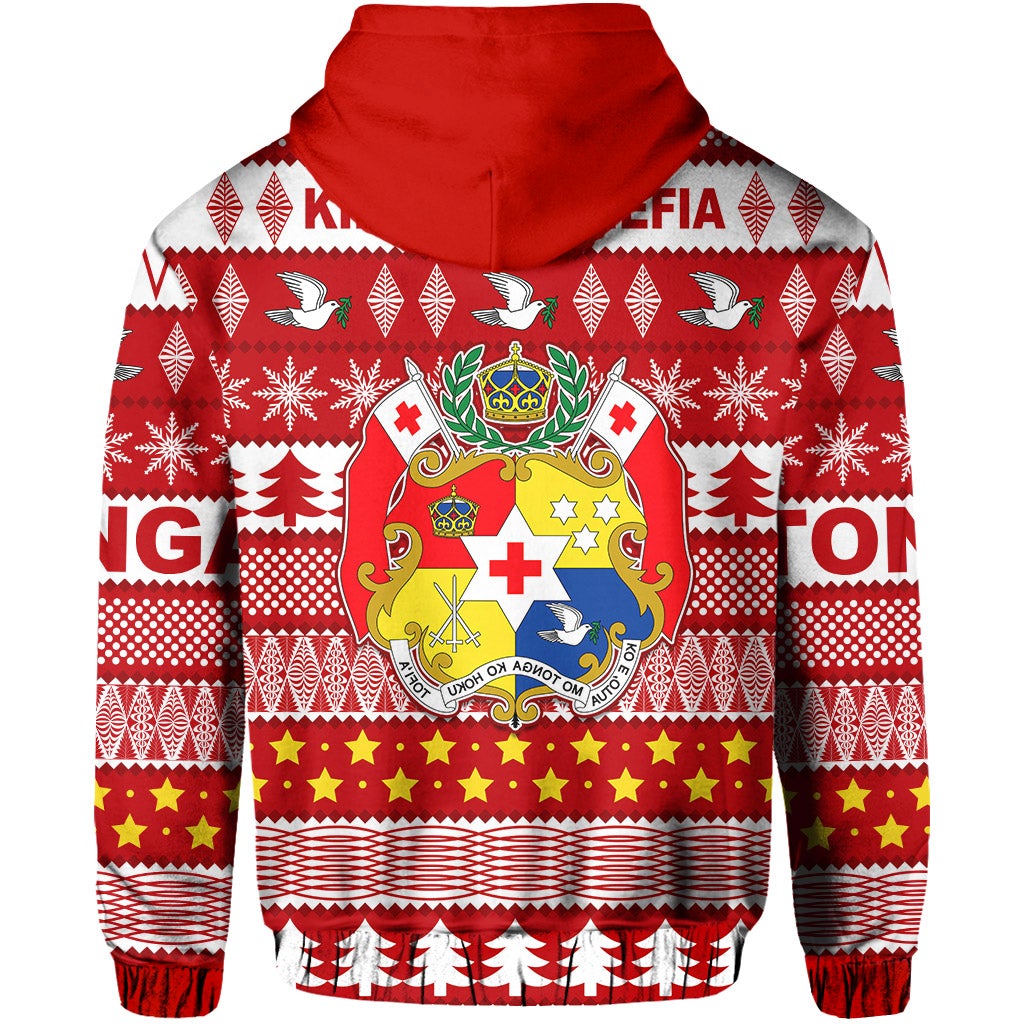 Tonga Kilisimasi Fiefia Zip Hoodie Merry Christmas with Tongan Pattern LT13 - Wonder Print Shop