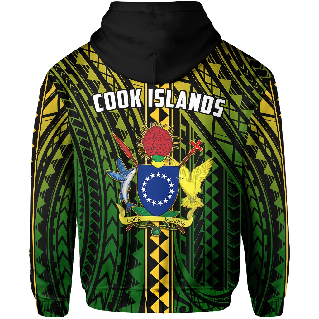 Cook Islands Zip Hoodie Polynesian Pattern Stars LT13 - Wonder Print Shop