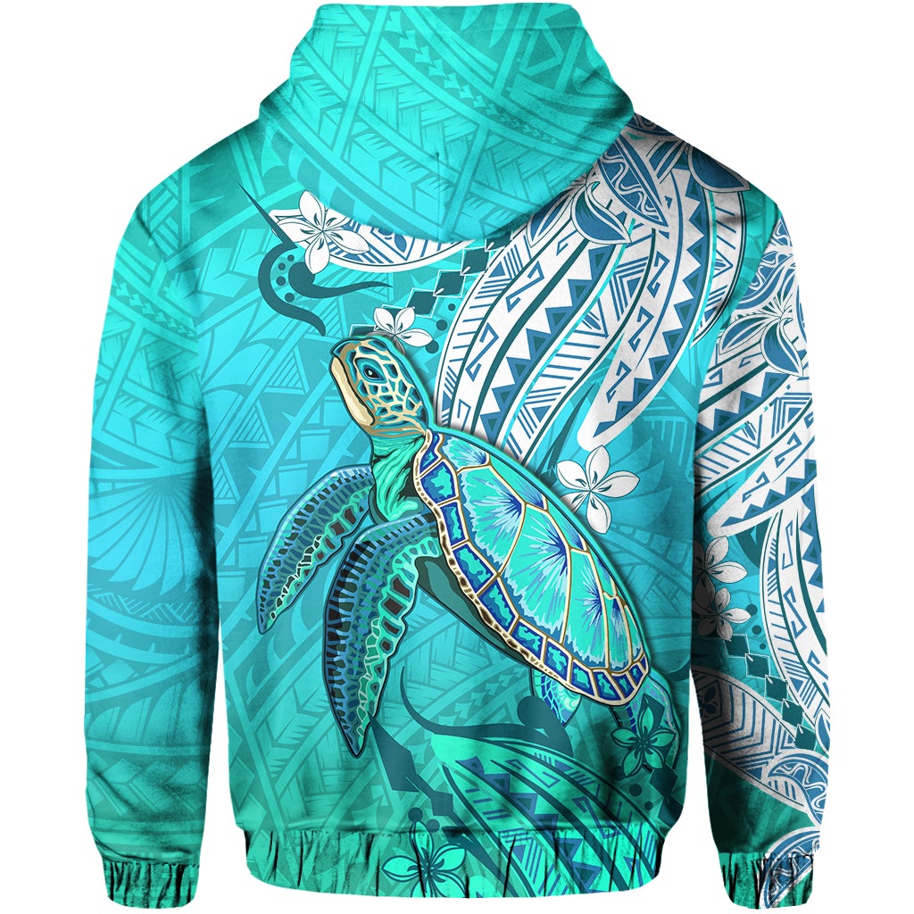 Custom Hawaiian Islands Zip Hoodie Turtle Mix Hawaii Polynesian LT13 - Wonder Print Shop