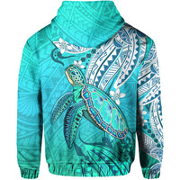 Custom Hawaiian Islands Zip Hoodie Turtle Mix Hawaii Polynesian LT13 - Wonder Print Shop