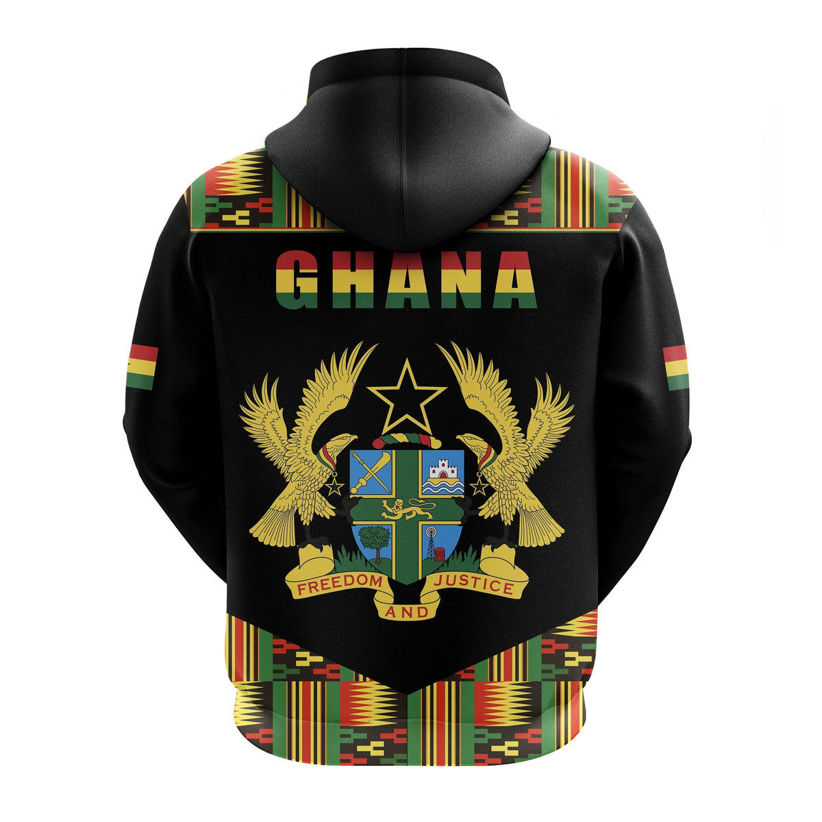 Ghana Zip Hoodie Proud Ankara Kente LT13 - Wonder Print Shop