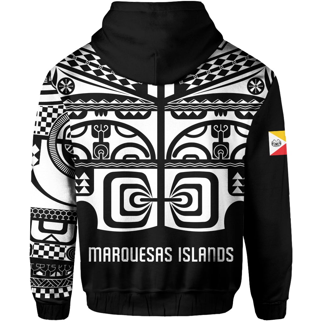 Custom Marquesas Islands Tiki Zip Hoodie Marquesan Tattoo LT13 - Wonder Print Shop