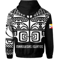 Custom Marquesas Islands Tiki Zip Hoodie Marquesan Tattoo LT13 - Wonder Print Shop