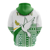 Tailevu Rugby Hoodie Fiji Rugby Tapa Pattern White LT13 - Wonder Print Shop