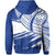 Custom Cook Islands Zip Hoodie Flag Style Blue With Claw Pattern LT13 - Wonder Print Shop