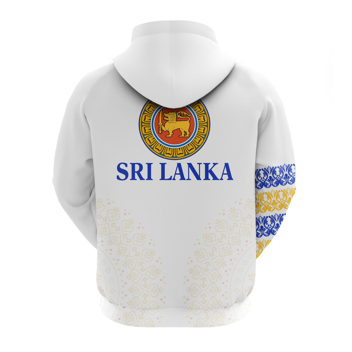 Sri Lanka Hoodie Traditional Pattern and Elephants LT13 - Wonder Print Shop