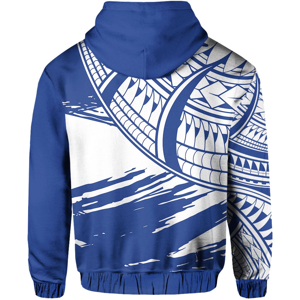 Custom Cook Islands Hoodie Flag Style Blue With Claw Pattern LT13 - Wonder Print Shop
