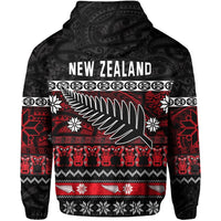 Custom New Zealand Silver Fern Christmas Hoodie Maori Meri Kirihimete LT13 - Wonder Print Shop