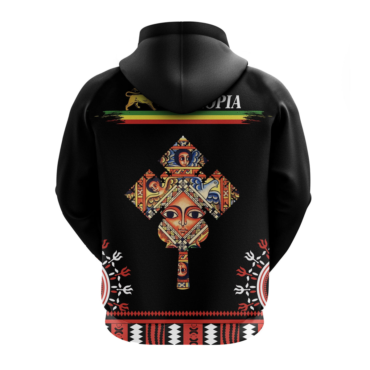Ethiopia Zip Hoodie Ethiopian Cross LT13 - Wonder Print Shop