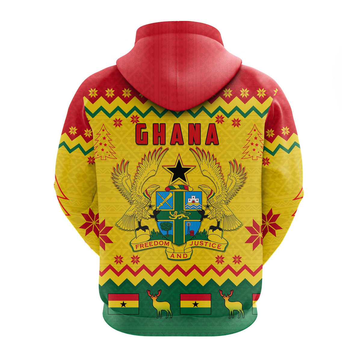 Ghana Christmas Personalized Zip Hoodie African Pattern LT13 - Wonder Print Shop