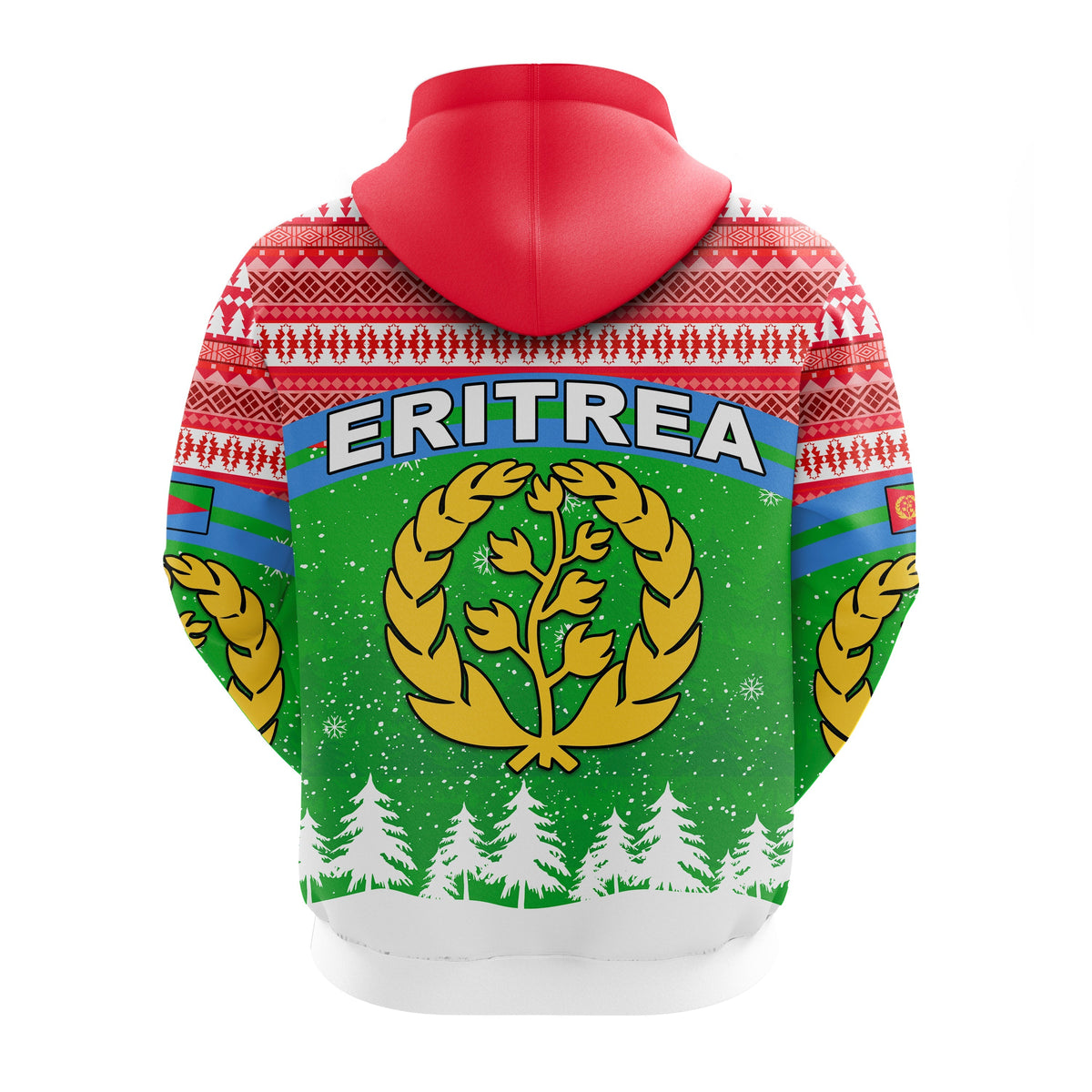 Personalized Eritrea Zip Hoodie Merry Christmas Mix African Pattern LT13 - Wonder Print Shop