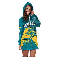 Bahamas Hoodie Dress Blue Marlin With Bahamian Coat Of Arms - Wonder Print Shop