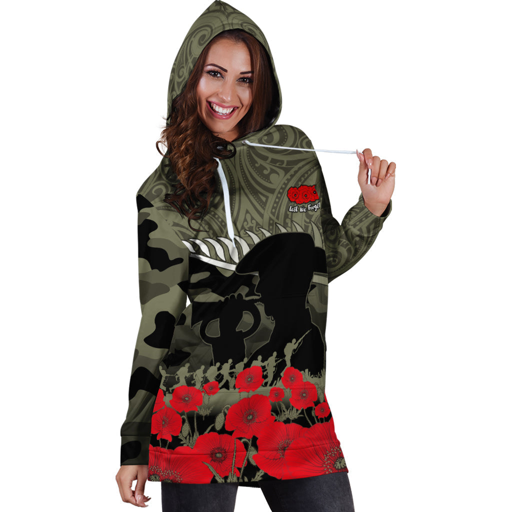 New Zealand ANZAC 2022 Hoodie Dress Maori Camouflage - Wonder Print Shop
