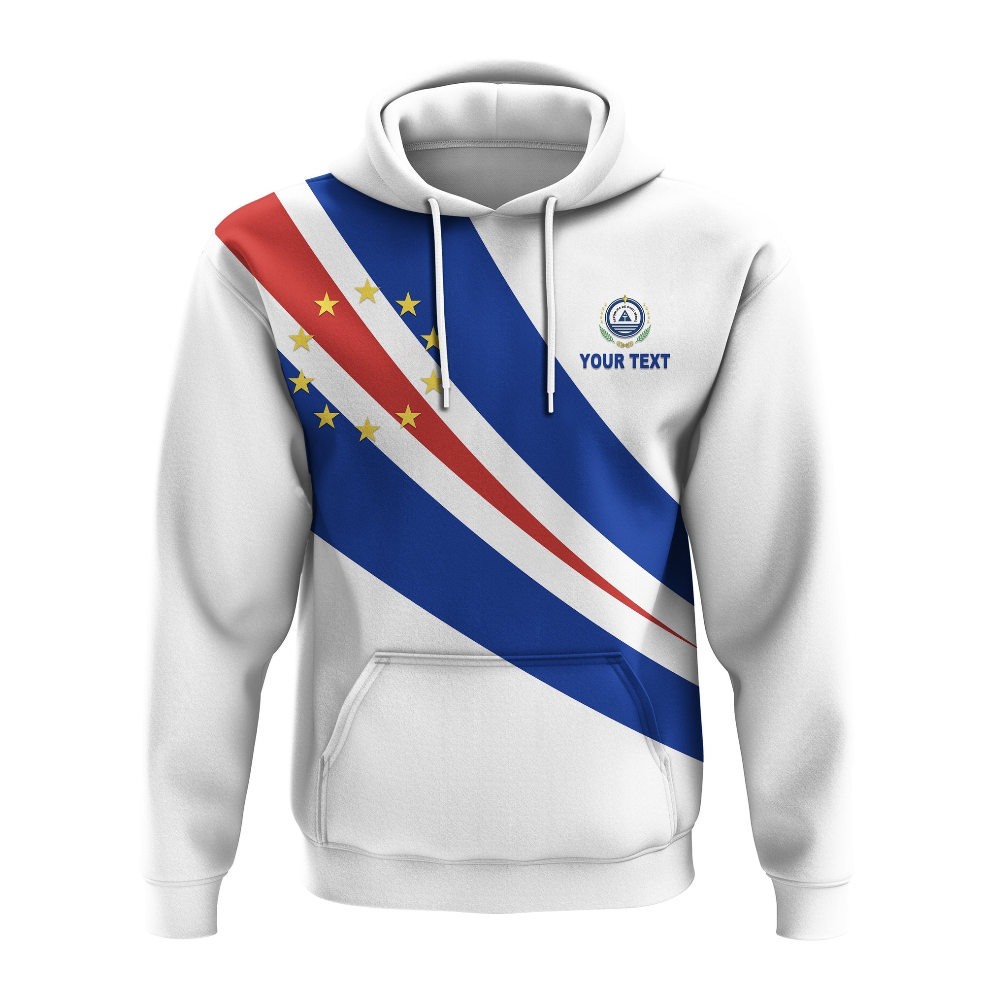 Custom Cape Verde Hoodie Flag Version White LT13 - Wonder Print Shop