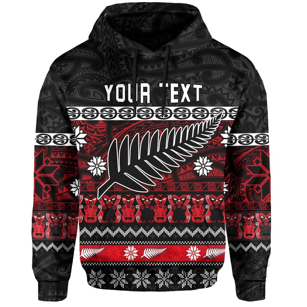 Custom New Zealand Silver Fern Christmas Hoodie Maori Meri Kirihimete LT13 - Wonder Print Shop