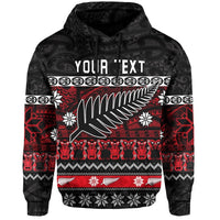 Custom New Zealand Silver Fern Christmas Hoodie Maori Meri Kirihimete LT13 - Wonder Print Shop
