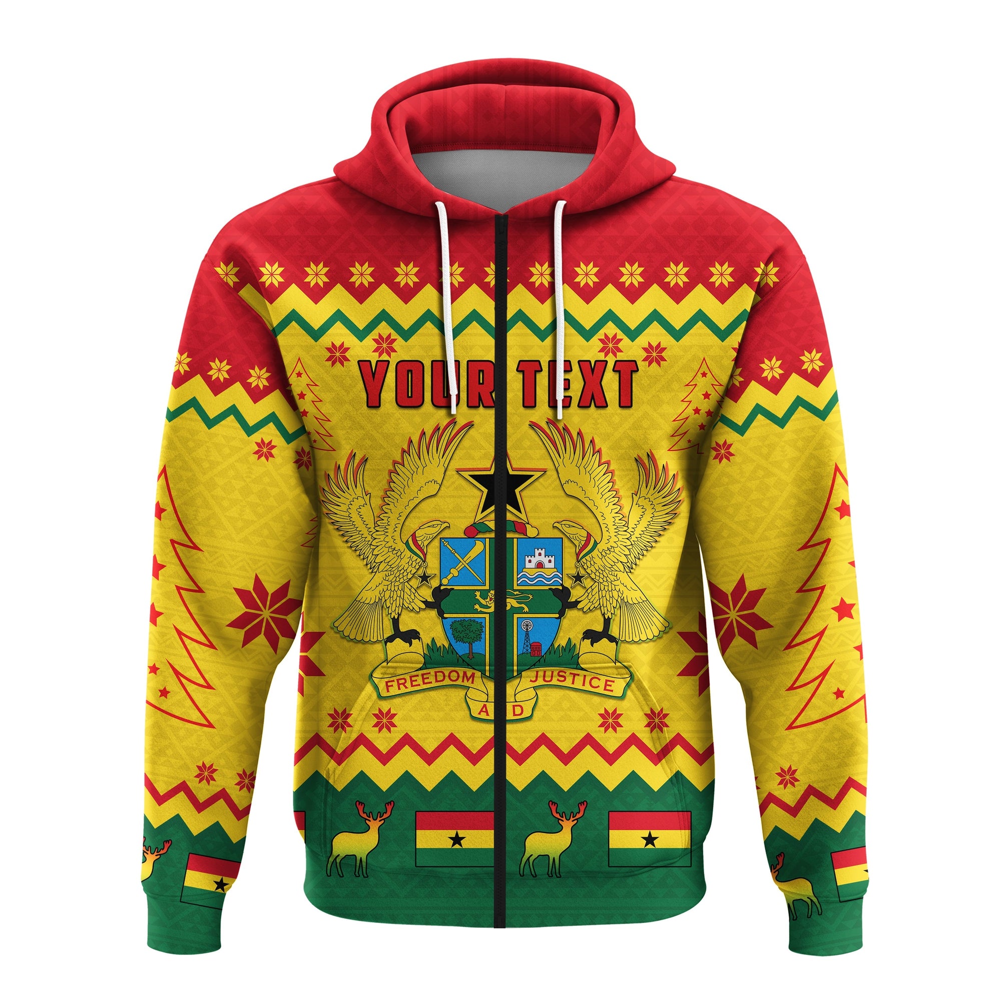 ghana-christmas-personalized-zip-hoodie-african-pattern
